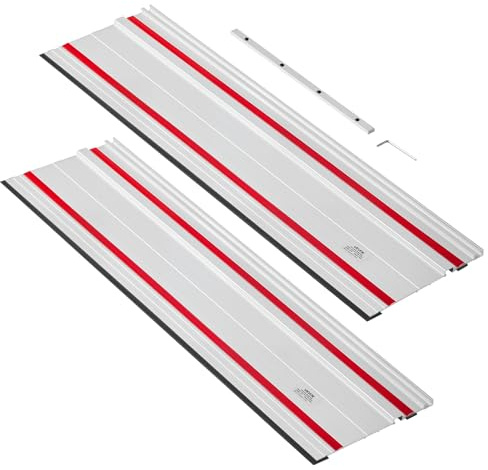 VEVOR Binario di Guida per Seghe Circolari Guida per Troncatrice Circolare Materiale in Alluminio Lunghezza Guida 698,5 mm Kit di Guide 2 pz Connettore 1 pz Lavorazione del Legno da Falegnameria