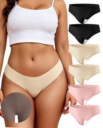 Aijolen String Tanga Femme sans Couture Invisible Culotte Anti Camel Toe | String Sport Femme, String Tanga Anti Camel Toe, Culotte sans Couture Femme Invisible, Seamless Slip, Thongs Women, Lot de 6