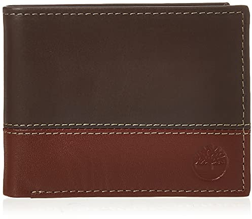 Timberland Herren Leder Trifold Hybrid Passcase Wallet, Braun/Cognac, Einheitsgröße