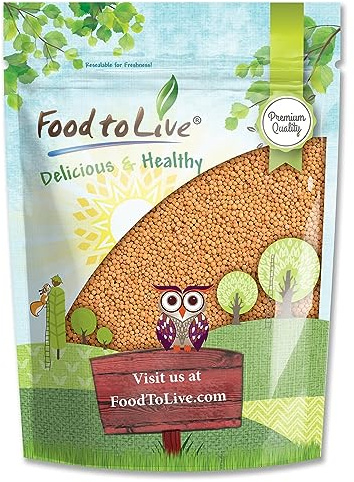 Food to Live Yellow Mustard Seeds, 8 Ounces - Whole Spice, Vegan, Kosher, Bulk. Spicy, Pungent Flavor. Rich in Selenium, Fiber