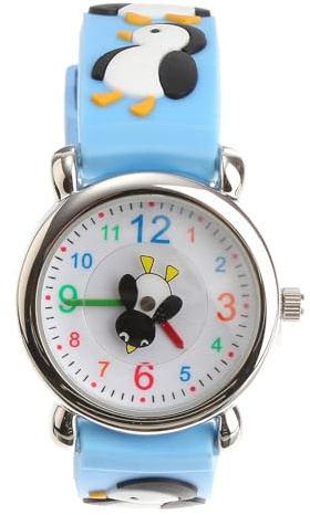 Hemobllo Montre, Dessin Animé Pingouin Montre, Silicone Montre à Quartz, Mode Casual Créatif Montre-Bracelet pour 3 Ans à 12 Ans Enfants Fille Garçon