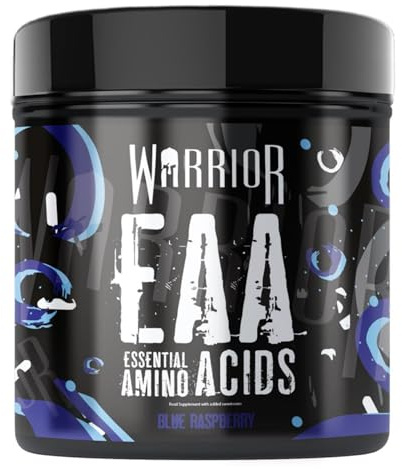 Warrior EAA Amino Acids Powder, 360g – Essential Amino Acid Supplements for Intra Workout & During Exercise, Muscle Post-Training Recovery Drink, EAAs Hydration Support, 30 Servings, Blue Raspberry