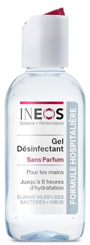 INEOS Hygienics - Gel Hydroalcoolique de Poche (50 ml) - Désinfectant pour les Mains - Formule Hospitalière, Efficace contre 99,9% des Virus et des Bactéries