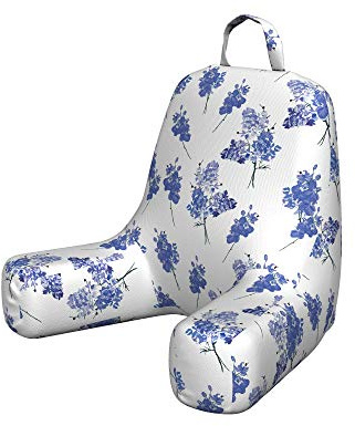 Ambesonne Floral Reading Pillow Cover, Bundles of Forget-Me-Nots Meadow Cranesbills and Early Purple Orchids, Unstuffed Printed Bed Rest Case from Soft Fabric, Small, Blue Grey and Violet