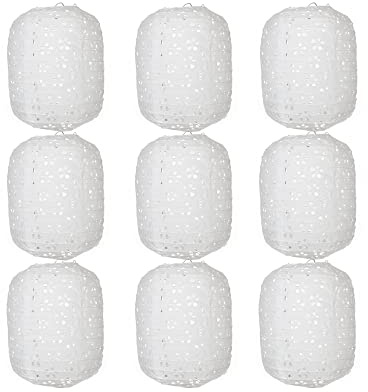 10Pcs White Paper Lanterns Chinese Japanese Decorative Hanging Paper Lanterns 6.3 Inch Oval Hollow Lanterns for Valentine Anniversary Wedding Baby Shower Birthday Party Indoor Outdoor Home Decorations
