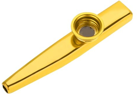 Flerfärgad Slitstark Metall Kazoo Flöjt Barnpresent Bärbar Lätt Kazoo Musikinstrument Bra Present Till Barn (Guld)
