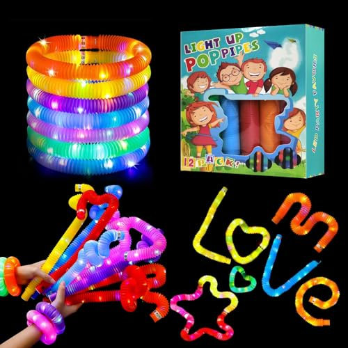 ENUOLI 12 pezzi luminosi pop-tube luminescenti, tubi sensoriali, ideali come regalo per feste per bambini e bambini