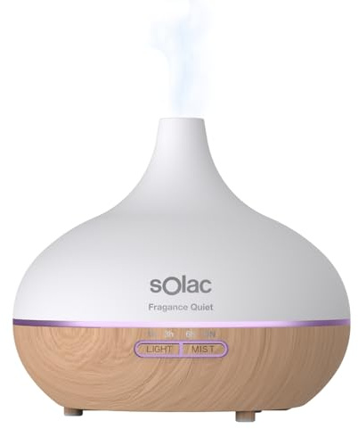 Solac - Humidificador Ultrasónico 300 ml, Aromaterapia, LED, Temporizador