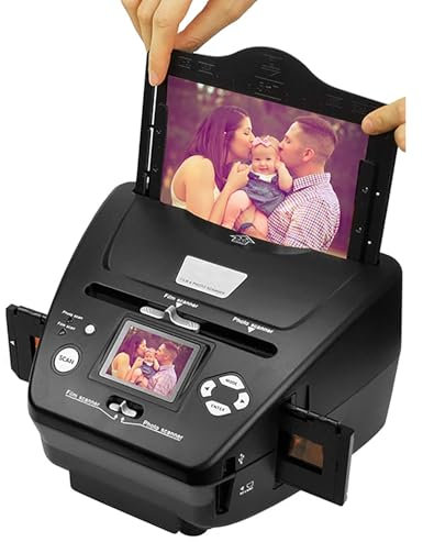 Digital filmskanner, diabildsskanner, konverterar 35 mm 135/diabilder/negativ till JPG digitala foton, fotoskanning på 3 x 5 papper, 4 x 6, 5 x 7, filmskanner med hög r
