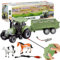 Kids Tractor Toy Remote Control Farm Vehicle Realistic Lights & Sounds for Boys & Girls Ages 6-12 Children Construction Toy Truck and Trailer Set STEM RC Toy Gift for Kids Ages 8+ Years
