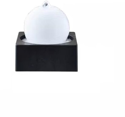 Fuente de Escritorio Sala de estar Escritorio blanco Agua corriente pequeña Oficina moderna y minimalista Decoraciones de fuente circular Fuente de escritorio de plástico Fuente de Interior Cascada(Bl