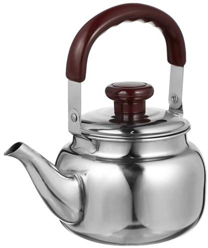IWOWHERO Bouilloire Acier Inoxydable avec Sifflet Vintage Poignée Ergonomique Antibrûlure Capacité pour Thé et Usage Domestique