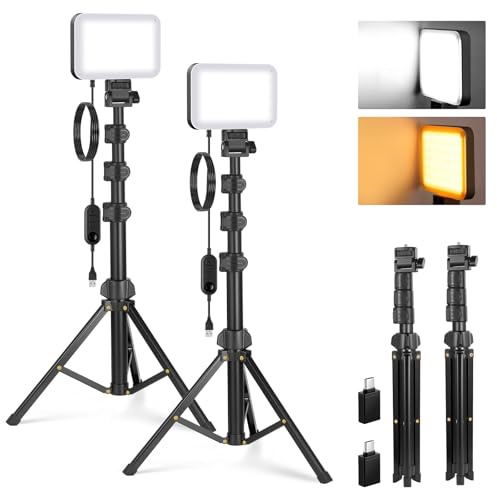 NEEWER BASICS Kit d'éclairage 2 Panneaux Lumineux LED, Lumière Studio Portable à Intensité Variable de 6,2'' avec Trépied de 53'',3200K-5600K/CRI95+ 810lux pour Photo Vidéo Streaming et Podcast, BP132