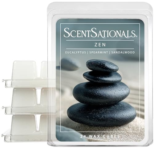 ScentSationals Zen Scented Wax Melts - Eucalyptus, Spearmint, & Sandalwood, 10oz (24 Cubes)
