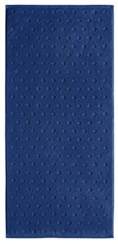 Erwin Müller Walk-Frottier Handtuch Baden Baden dunkelblau Größe 50x100 cm - extra saugstark, schnell trocknend, samtweich, beidseitige Schlaufen