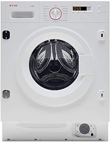 EVVO Lavadora-Secadora Integrable wi8W6S, 8 kg lavado / 6 kg secado, 1400 rpm, Clase B/E, Tambor ePROTECT, Lavado Rápido 15’, Smart Load, Baby Care, Inicio diferido, 16 programas