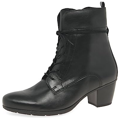 Gabor Women Ankle Boots, Ladies Lace-up Ankle Boot,Removable Insole,Low Boots,Short Boots,lace-up Boot,Zipper,Black (Schwarz) / 27,40.5 EU / 7 UK