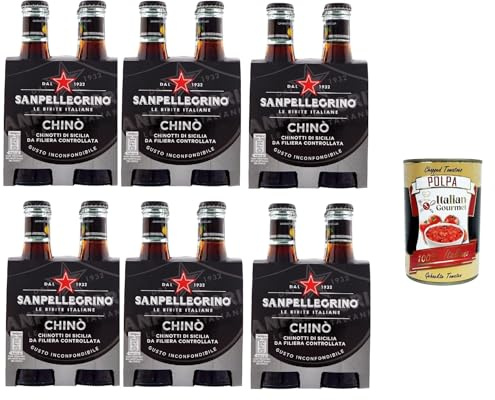 24x San pellegrino Chinotto Chinò 20cl Glas Limonade Italienisch Getränk Flasche + Italian Gourmet polpa 400g