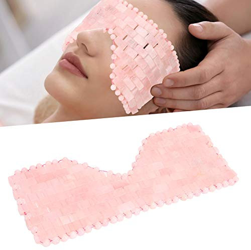 Maschera per occhi in pietra di giada – Maschera rinfrescante per il trattamento degli occhi freddi con massaggiatore (cristallo rosa)