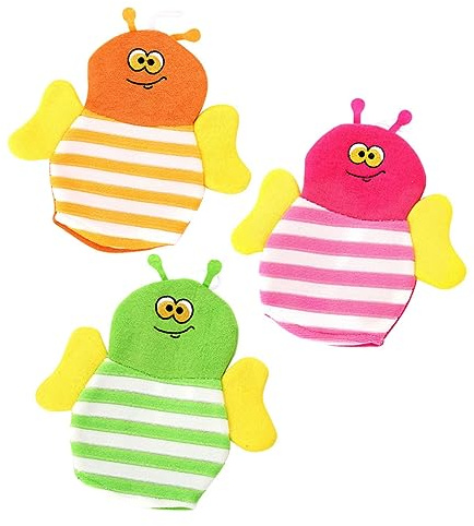 VICASKY 3pièces De Bain Cartoon Pour Garçon Fille Exfoliants Animaux Bain Accessoires Douces Pour Peau