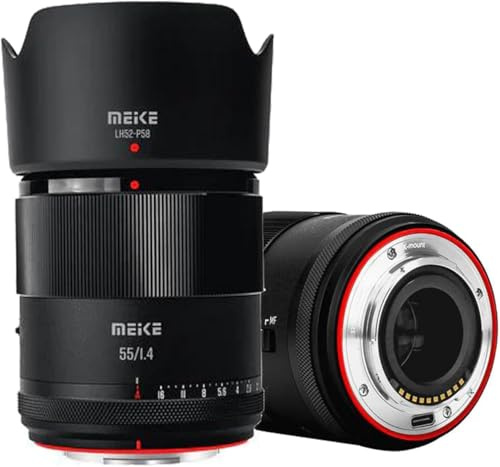 Meike 55 mm F1.4 STM APS-C ram autofokus porträttobjektiv, kompatibel med Sony, E-monteringskamera A6300 A6100 A600 A6500 A6400 A6700 ZVE10 A7III A7RIII A7SII A7II