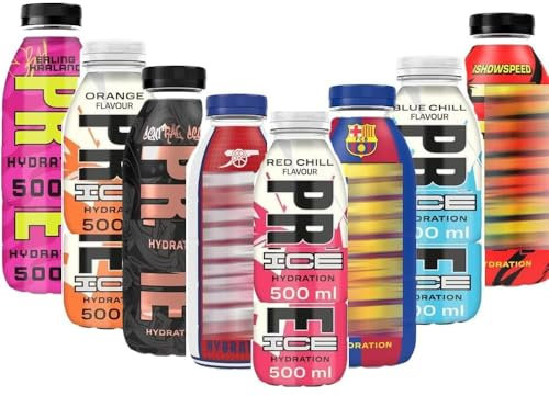 Orange Chill Ice,Erling Haaland,Blue Chill Ice,Barcellona,Red Chill Ice,ISHOWSPEED,Future Freeze Hydration Drink Bottles 500ml - Random Mixed Flavours of Refreshing Drink (4 x Bottles)