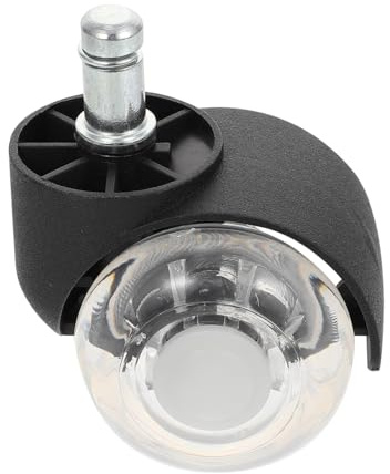 POPETPOP Rotella per Sedia Ufficio Doppia Ruota Cristallo Trasparente Scorrevole per Mobili Facile Installazione Silenziosa e Resistente per Pavimenti Parquet