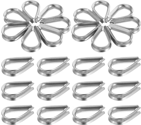 Garneck 50 pièces Cosse Cœur Acier Inoxydable pour Câble Protection Résistante Aux Intempéries pour Gréement et Levage