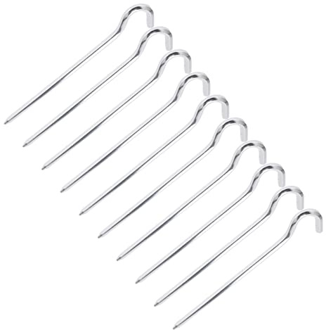 RASTKY Estacas de Aluminio Prismático Duraderas para Tienda de Campaña con Gancho para Pabellón, 10 Unidades para Acampar