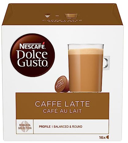 NESCAFÉ DOLCE GUSTO Caffè Latte, 3 Confezioni da 16 Capsule (48 Capsule Compatibili Nescafé Dolce Gusto)