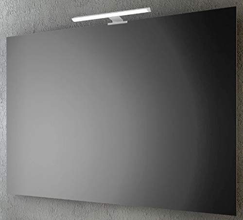 San Marco specchio filo lucido, specchio da bagno con luce, disponibile con o senza lampada da 30 o 45 cm, specchio da parete bagno, installazione semplice e veloce. (120x70 cm, con lampada 30 cm)