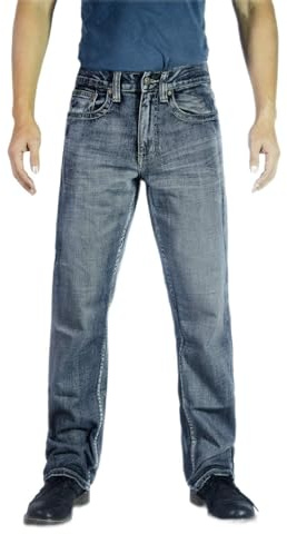 Flypaper Mens Fashion Bootcut Jeans Regular FIT Medium Vintage Blue Size 32X32