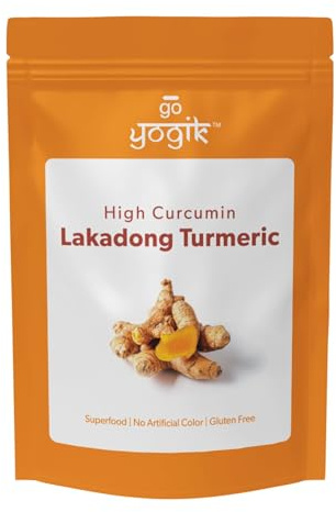 Go-Yogik Lakadong Turmeric Powder-5.3oz/150g, Non GMO, Gluten Free, High Curcumin(7-9%)- Third Party Tested for Heavy Metals & Purity| Traditionally grown- Direct from India.