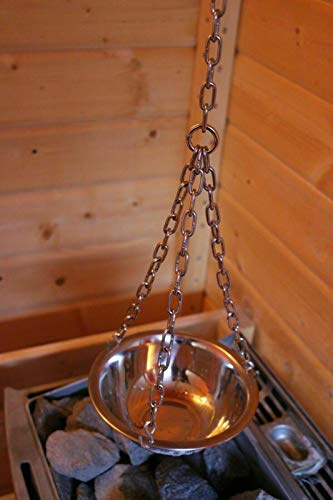 MeiWell Sauna Evaporator Bowl Herb Pot Stainless Steel for Sauna and Spa Aroma Infusion 16 cm Sauna Bowl Pattern
