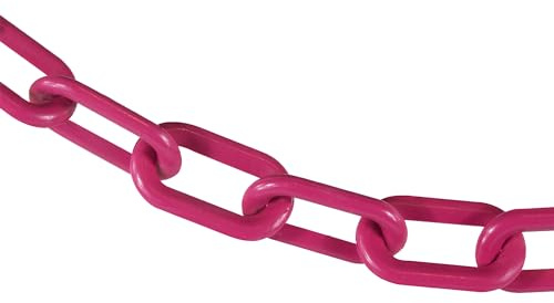 Mr. Chain Plastic Barrier Chain, Safety Pink, 2-Inch Link Diameter, 25-Foot Length (50025-25)