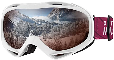 OutdoorMaster OTG Ski Goggles, Snowboard Goggles for Men, Women & Youth | Over Glasses Ski Goggles with Anti-fog UV400 Protection, Helmet Compatibility, and a Soft TPU Frame for Snow Sports.