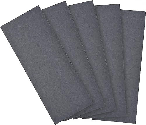 MACHSWON 9 x 3.6inch Wet Dry Silicone Carbide Paper Waterproof Sandpaper for Wood Furniture Finishing, Metal Sanding 5pcs 800 Grits