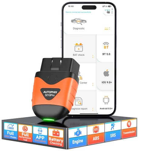 AUTOPHIX Bluetooth OBD2 Scanner, 3210 PRO Car Scan Tool Check Engine ABS SRS Transmission Wireless Code Reader Auto Car Diagnostic Scanner with Battery Test Exclusive APP for iPhone, iPad & Android