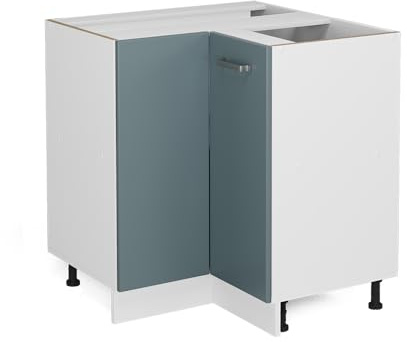 Vicco Eckschrank für Hausrat R-Line, Blau-Grau, 75.6 cm mit Tür, ohne Arbeitsplatte