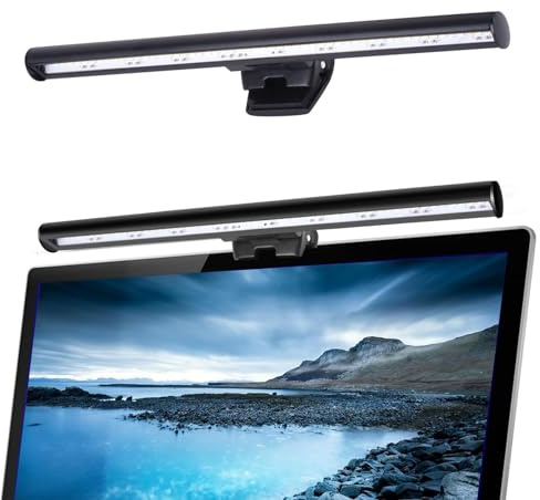 Laptop bildskärm, LED-skärm ljusstång, justerbar ljusstyrka och färgtemperatur, ögonvård surfplatta lampa för tangentbord, ingen skärmbländning, platsbesparande, USB-driven, för hem och kontor