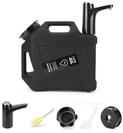 OKESYO 12L Wasserkanister mit Hahn und Elektrisch Wasserflaschen Pumpe, Wasserbehälter Camping mit Griffen, Wassertank BPA-frei, Tragbarer Trinkwasserkanister für Outdoor Camping Küche