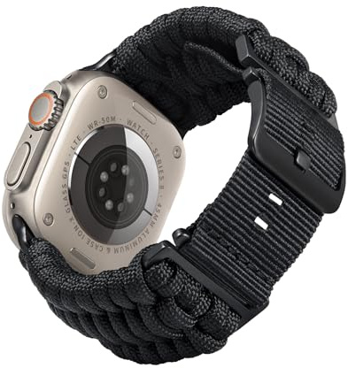 BINLUN Kompatibel med Apple Watch 49mm 46mm 45mm 44mm 42mm, Militärt Flätat Paracord Nylon Ersättnings Sport Armband Passar För iWatch Ultra3 Ultra2 Ultra SE3 Series 11/10/9/8/7/SE2/SE/6/5/4/3/2/1
