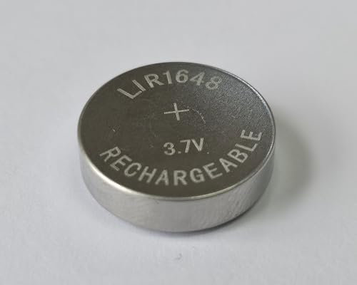 LIR1648 Button Battery 3.7V-80 mAh Rechargeable Battery 1648 Lithium Ion Rechargeable (1xLIR1648)