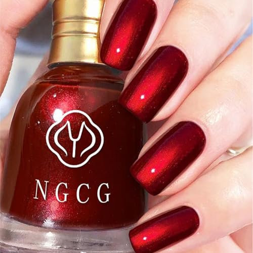 Burgundy Red Nail Varnish - Long Lasting, Chip Resistant & Quick Drying Nail Polish for DIY Nail Art Manicure at Home