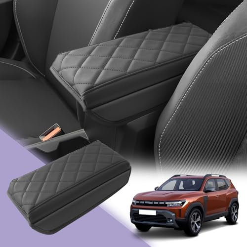 LUWU Car Armrest Pad for Dacia Duster 3 2024 2025 (Models with Armrests) Centre Console Armrest Cover Leather Auto Protection Cover Dacia Duster 3 Accessories (Thick)