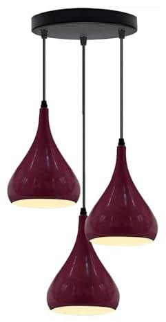 LEDSone Triple 3 Heads Teardrop Pendant Lighting Adjustable Hanging Rope Cluster Pendant Lighting Modern Hanging Light Multi Pendant Light Fixture Hanging Ceiling Lighting Fixture