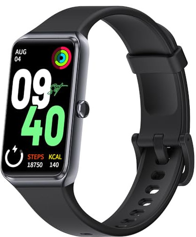 Fitness Tracker, 1,47 Zoll voller Touchscreen, Aktivitätstracker mit Herzfrequenz, Blutsauerstoff, Blutdruck, Schlafmonitor, Fitnessuhr für Damen Herren, Smartwatches für Android und iOS (schwarz)
