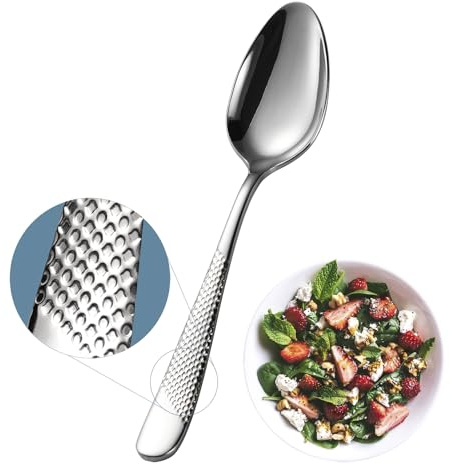 Xideman® 12-delar premium hamrade efterrättsskedar (17 cm), 18/10 rostfritt stål bordsskedar set, användbara medelstora matskedar bestick för hem, kök, restaurang, diskmaskinssäker (silver)