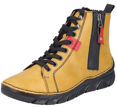 Rieker Bottes à lacets pour femme Jaune Taille 38 EU, jaune, 38 EU
