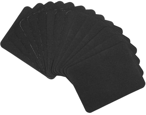 Giantree 15 Stück Flicken zum Aufbügeln, Flicken zum Aufbügeln Schwarz, Stoff Reparaturflicken Bügelflicken Aufbügelflicken für Jeans T-Shirt Kleidung Rucksack